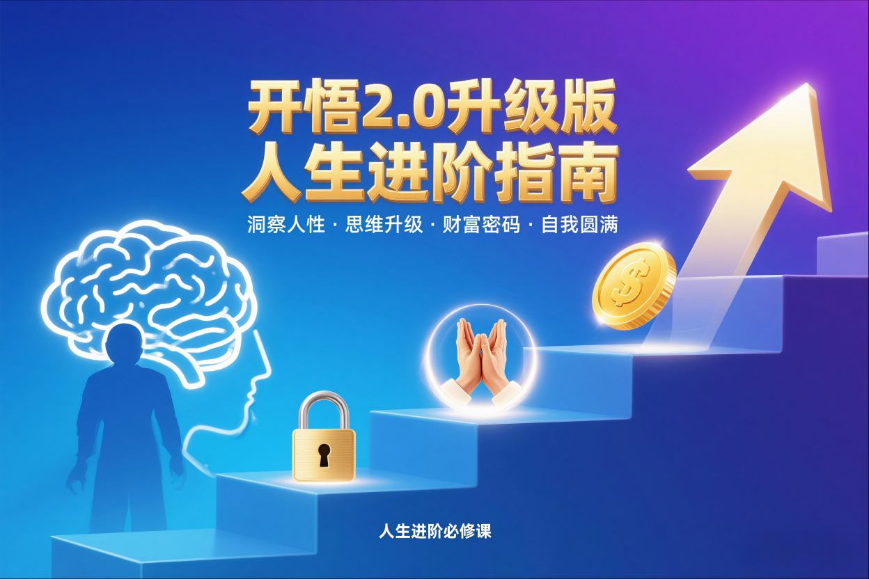 开悟2.0升级版人生进阶指南，洞察人性-思维升级-财富密码-自我圆满-齐力副业