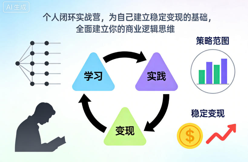 个人闭环实战营，为自己建立稳定变现的基础，全面建立你的商业逻辑思维-齐力副业