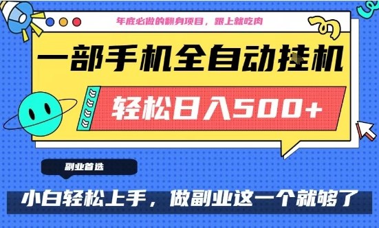 年底必做翻身项目，只需一部手机，每天操作十几分钟，轻松日入500+【揭秘】-齐力副业
