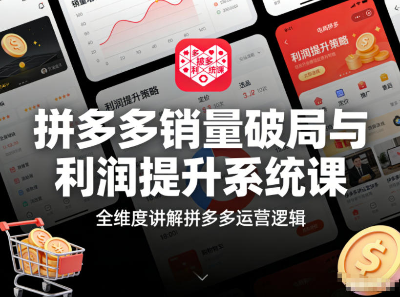 拼多多销量破局与利润提升系统课，全维度讲解拼多多运营逻辑-齐力副业