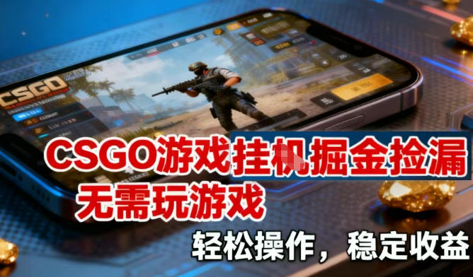 CSGO游戏挂G掘金捡漏，不需要玩游戏，操作简单，收益稳定【揭秘】-齐力副业