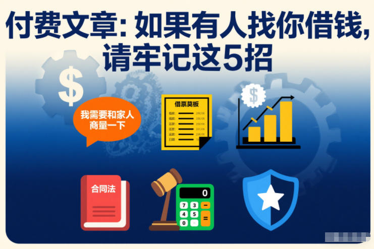 付费文章：如果有人找你借钱，请牢记这5招-齐力副业