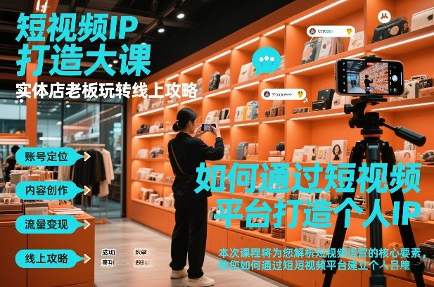 短视频ip打造大课，实体店老板玩转线上攻略-齐力副业