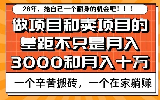 为什么卖项目能轻松月入10个W，而做项目却真正賺不到什么钱？原因竟然是这个！【揭秘】-齐力副业