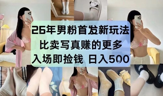 26年男粉首发最新3.0玩法，独此一家，比卖写真賺的更多，入场即捡钱，日入5张【揭秘】-齐力副业