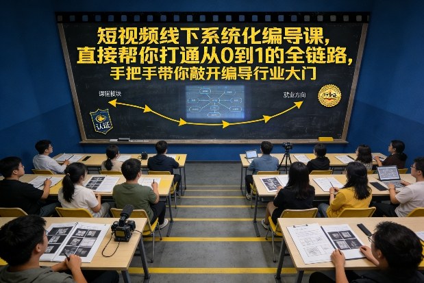 短视频线下系统化编导课，直接帮你打通从0到1的全链路，手把手带你敲开编导行业大门-齐力副业