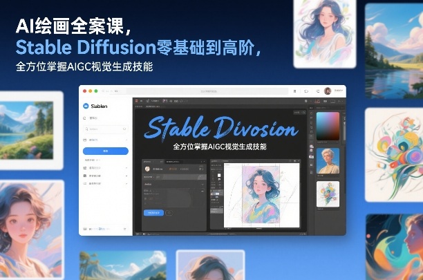 AI绘画全案课，Stable Diffusion零基础到高阶，全方位掌握AIGC视觉生成技能-齐力副业