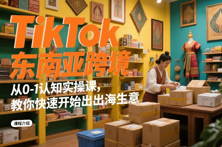 TikTok东南亚跨境从0-1认知实操课，教你快速开始出海生意-齐力副业