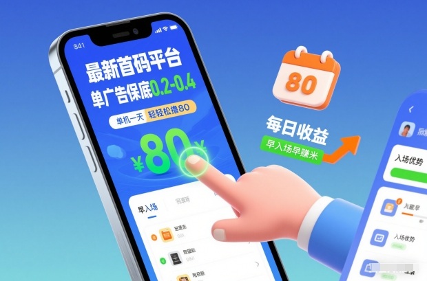 最新首码平台，单广告保底0.2-0.4，单机一天轻松撸80，早入场早賺米【揭秘】-齐力副业