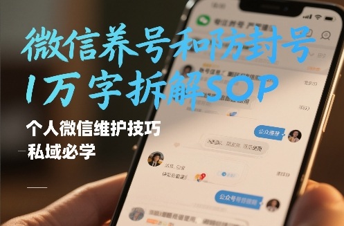 微信养号和防封号1万字拆解SOP，个人微信维护技巧，私域必学【文档】-齐力副业