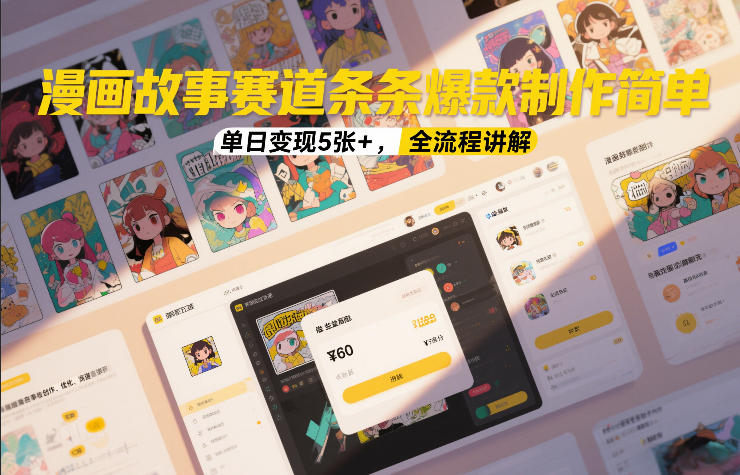漫画故事赛道条条爆款制作简单，单日变现5张+，全流程讲解-齐力副业
