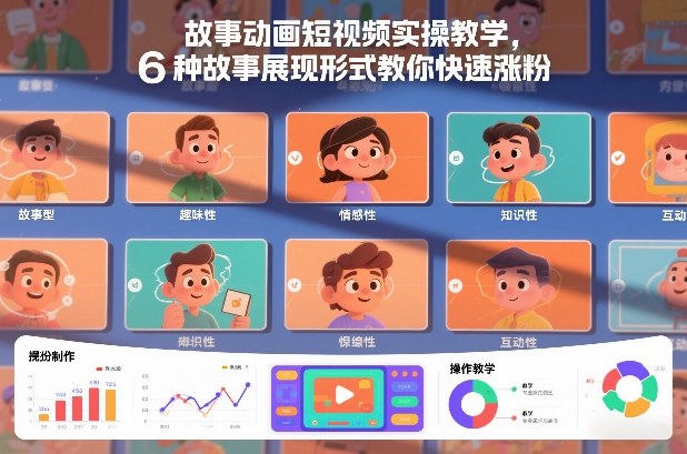故事动画短视频实操教学，6种故事展现形式教你快速涨粉-齐力副业