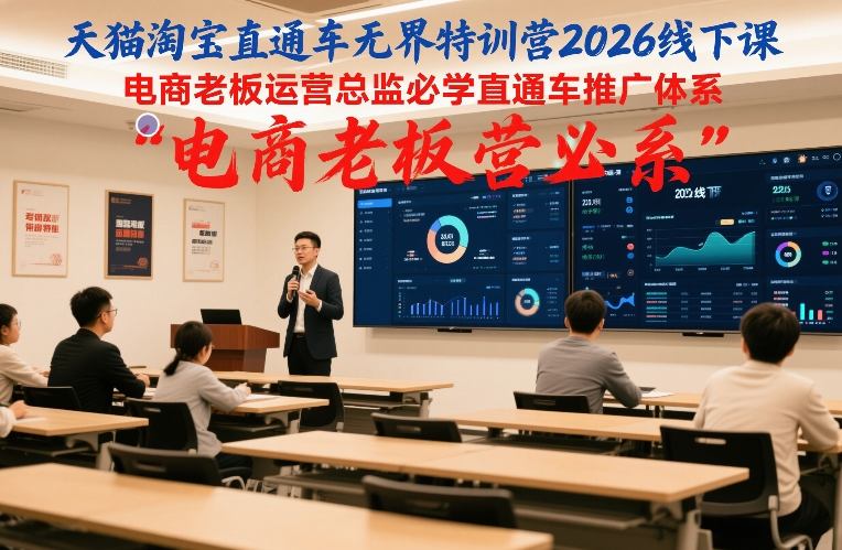 天猫淘宝直通车无界特训营2026线下课,电商老板运营总监必学直通车推广体系-齐力副业