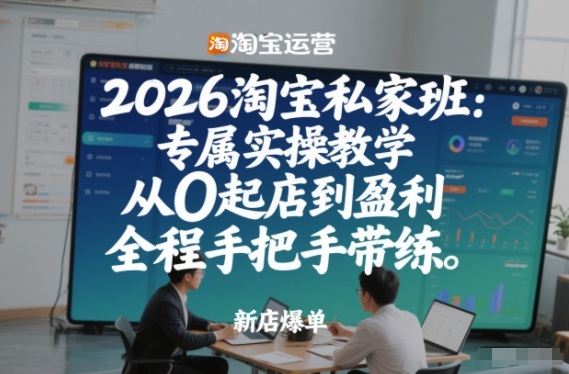 2026淘宝私家班:专属实操教学,从0起店到盈利,全程手把手带练-齐力副业