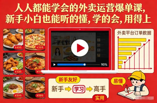人人都能学会的外卖运营爆单课,新手小白也能听的懂,学的会,用得上-齐力副业