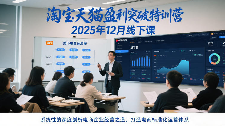 淘宝天猫盈利突破特训营25年12月线下课，系统性的深度剖析电商企业经营之道，打造电商标准化运营体系-齐力副业