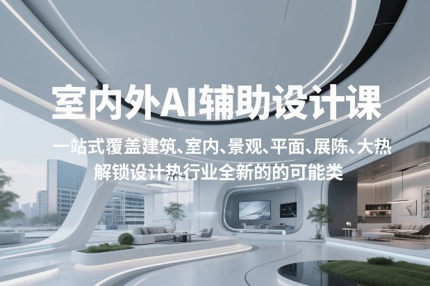 室内外AI设计课，一站式覆盖建筑、室内、景观、平面、展陈五大热门品类，解锁设计行业的全新可能-齐力副业