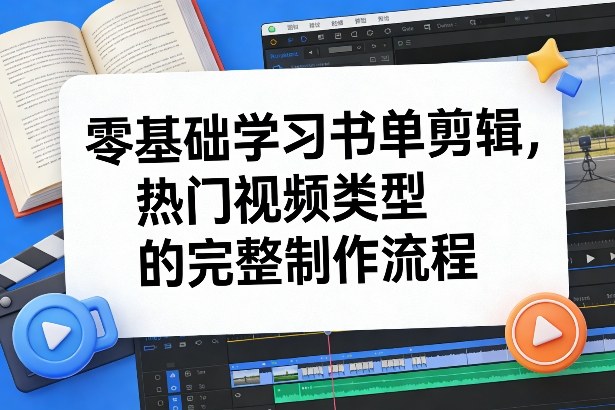 零基础学习书单剪辑，热门视频类型的完整制作流程（更新2026）-齐力副业