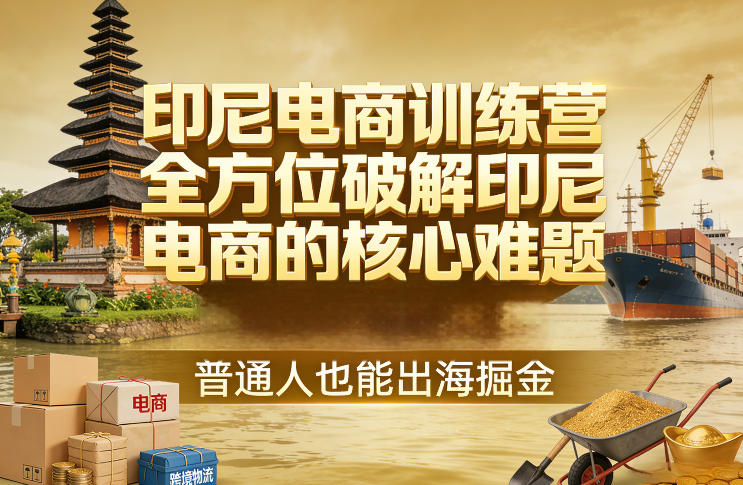 印尼电商训练营，全方位破解印尼电商的核心难题，普通人也能出海掘金-齐力副业