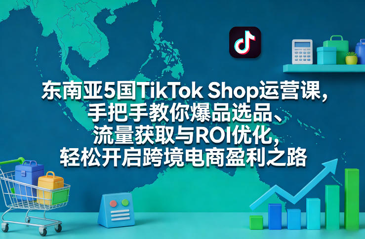 东南亚5国TikTok Shop运营课，手把手教你爆品选品、流量获取与ROI优化，轻松开启跨境电商盈利之路-齐力副业