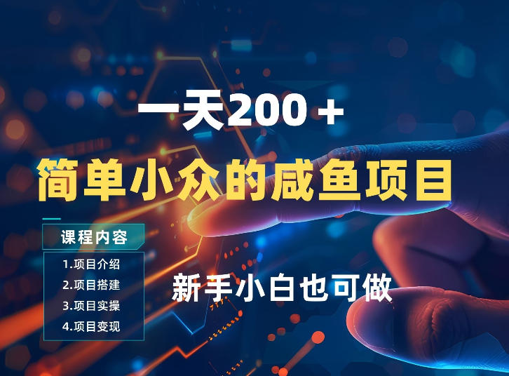 一天收入2张，一个简单小众的咸鱼项目，0门槛小白也能做-齐力副业