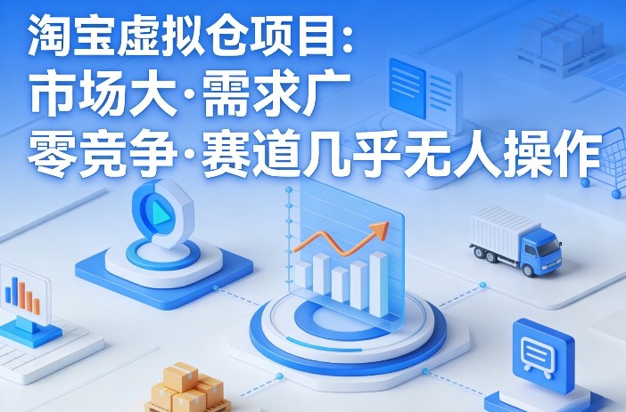 淘宝虚拟仓项目，市场大，需求广，零竞争，赛道几乎没人操作-齐力副业