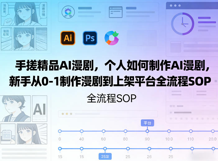 手搓精品AI漫剧，个人如何制作AI漫剧，新手从0-1制作漫剧到上架平台全流程SOP-齐力副业