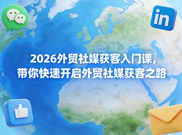 2026外贸社媒获客入门课，带你快速开启外贸社媒获客之路-齐力副业