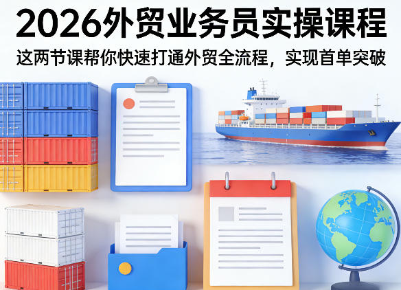 2026外贸业务员实操课程，这两节课帮你快速打通外贸全流程，实现首单突破-齐力副业