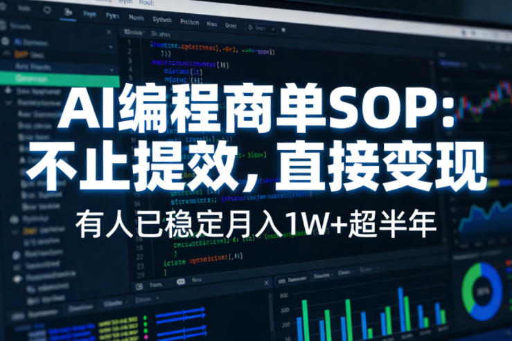 AI编程商单SOP，AI编程不能只给工作提效，还要直接变现，有人已经稳定月入1W+半年了-齐力副业