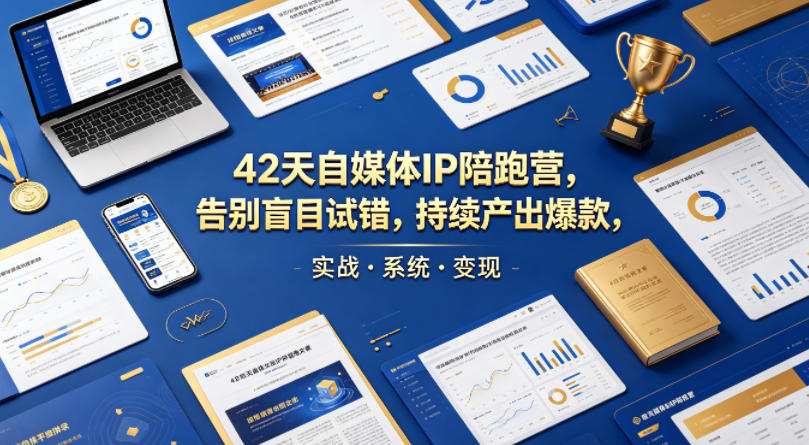 42天自媒体IP陪跑营，告别盲目试错，持续产出爆款，实战·系统·变现（更新2026）-齐力副业