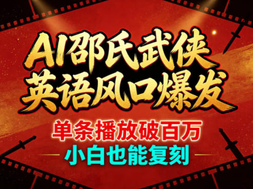 AI邵氏武侠英语风口爆发，单条播放破百万，小白也能复刻-齐力副业