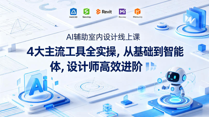 AI辅助室内设计线上课｜4大主流工具全实操，从基础到智能体，设计师高效进阶-齐力副业