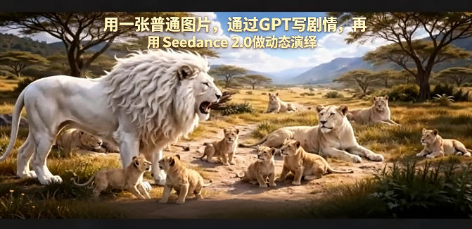用一张普通图片，通过GPT写剧情，再用Seedance 2.0做动态演绎，居然能生成迪士尼风格搞笑动画-齐力副业