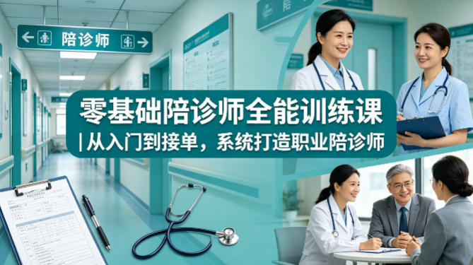 零基础陪诊师全能训练课｜从入门到接单，系统打造职业陪诊师-齐力副业