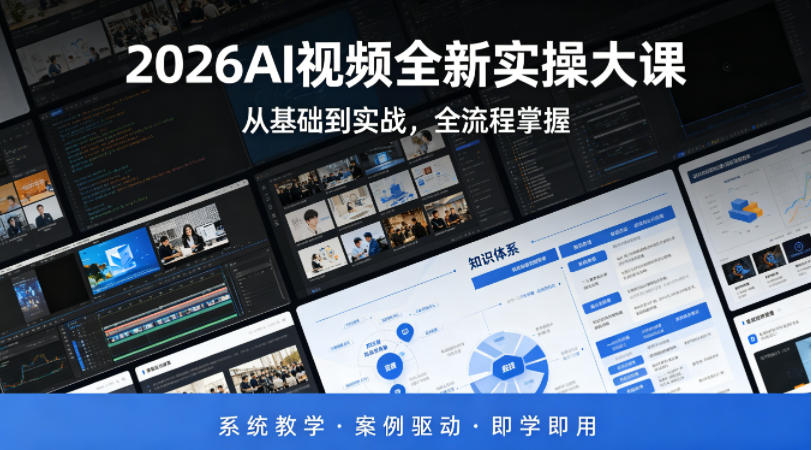 2026AI视频全新实操大课，从基础到实战，全流程掌握，系统教学·案例驱动·即学即用-齐力副业