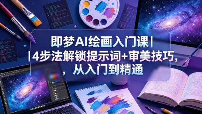 即梦AI绘画入门课｜4步法解锁提示词+审美技巧，从入门到精通-齐力副业