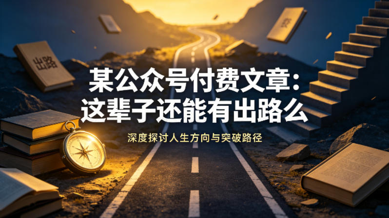 某公众号付费文章：这辈子还能有出路么-齐力副业