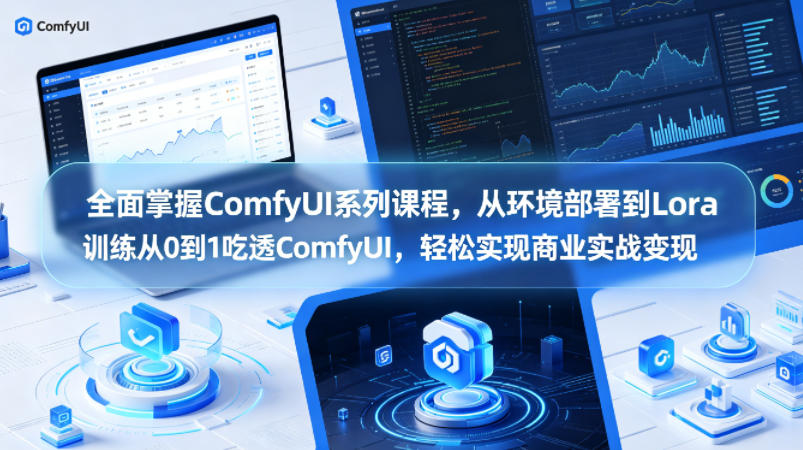 全面掌握ComfyUI系列课程，从环境部署到Lora训练从0到1吃透ComfyUI，轻松实现商业实战变现-齐力副业