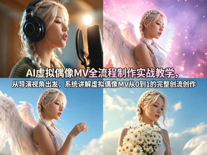 AI虚拟偶像MV全流程制作实战教学,从导演视角出发,系统讲解虚拟偶像MV从0到1的完整创作流程-齐力副业