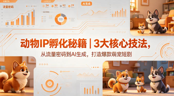 动物IP孵化秘籍｜3大核心技法，从流量密码到AI生成，打造爆款萌宠短剧-齐力副业