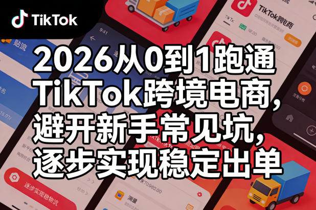 2026从0到1跑通TikTok跨境电商，避开新手常见坑，逐步实现稳定出单-齐力副业