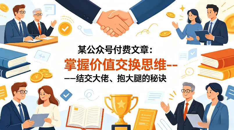 某公众号付费文章：掌握价值交换思维—-结交大佬、抱大腿的秘诀-齐力副业
