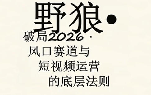 野狼团队·多平台实操运营课，覆盖AI口播、服装、好物、漫剪等热门玩法（更新4月）-齐力副业