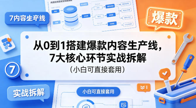 从0到1搭建爆款内容生产线，7大核心环节实战拆解（小白可直接套用）-齐力副业
