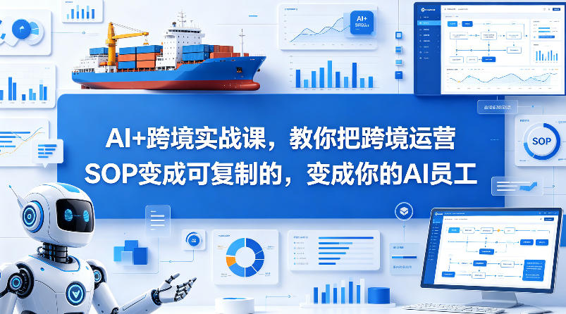 AI+跨境实战课，教你把跨境运营S0变成可复制的，变成你的AI员工-齐力副业