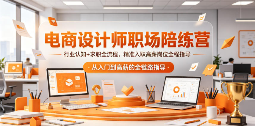 电商设计师职场陪练营,行业认知+求职全流程,精准入职高薪岗位全程指导-齐力副业
