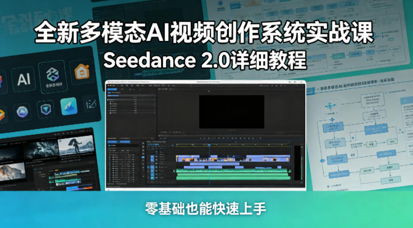 全新多模态AI视频创作系统实战课，Seedance 2.0详细教程，零基础也能快速上手-齐力副业