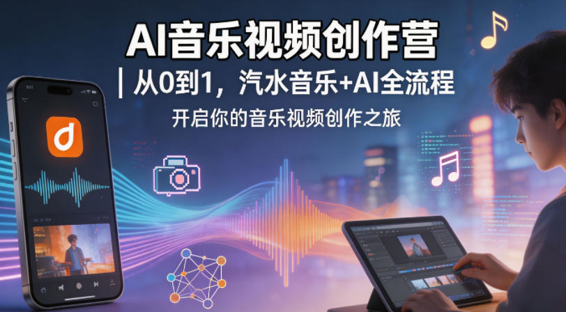 AI音乐视频创作营｜从0到1，汽水音乐+AI全流程，开启你的音乐视频创作之旅-齐力副业