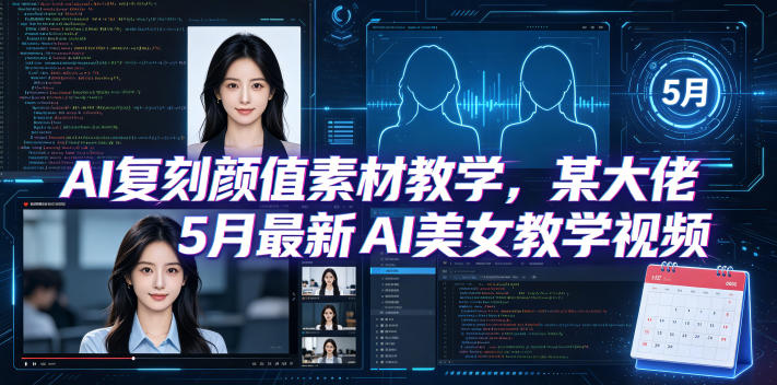 AI复刻颜值素材教学，某大佬5月最新AI美女教学视频，内含4月好物复刻教学-齐力副业